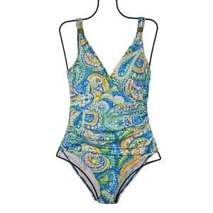 Ralph Lauren  One-Piece Swimsuit Womens Size 6 Carnival Paisley Underwire Beachy